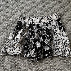 Free people Floral Black and White Shorts